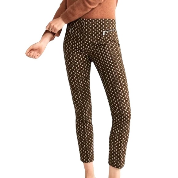 MNG Suit MANGO Cigarette Pant Trousers Cotton Print Skinny Jeans Cropped Ankle - Picture 10 of 12